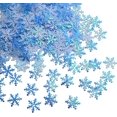 thumbnail image 1 of 600 piezas de confeti de copos de nieve, papel de copo de nieve artificial blanco y azul para Navidad, invierno, fiesta congelada, boda, cumpleaños, fiestas, suministros de decoración esquí esquí Gafas de esquí, 1 of 5