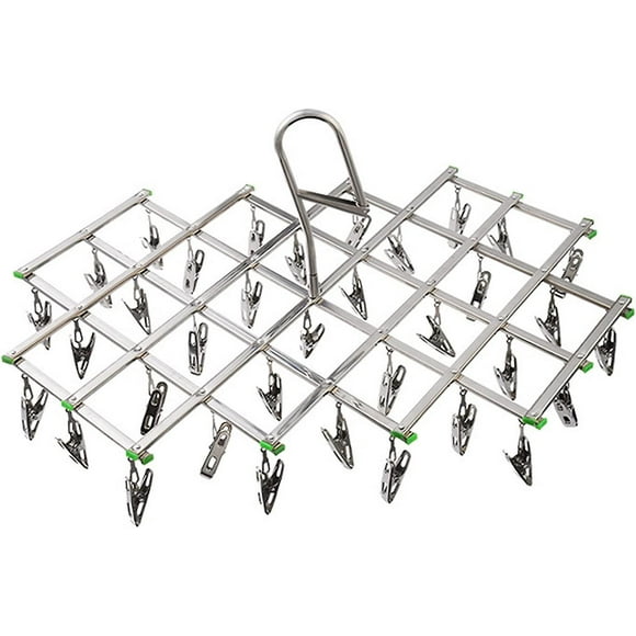 Stainless Steel Clothes Rack With 35 Clothes Pegs For Socks, Shorts, Underwear And Baby Clothes