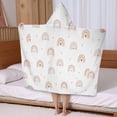 thumbnail image 5 of White Boho Bohemia Rainbow Hearts Pattern Hooded Bath Towel，50"x30" for Ages 3 To 12 Kids, Quick Dry Lightweight Soft Microfiber Hood Beach Towel Cover Up for Kids, 5 of 7