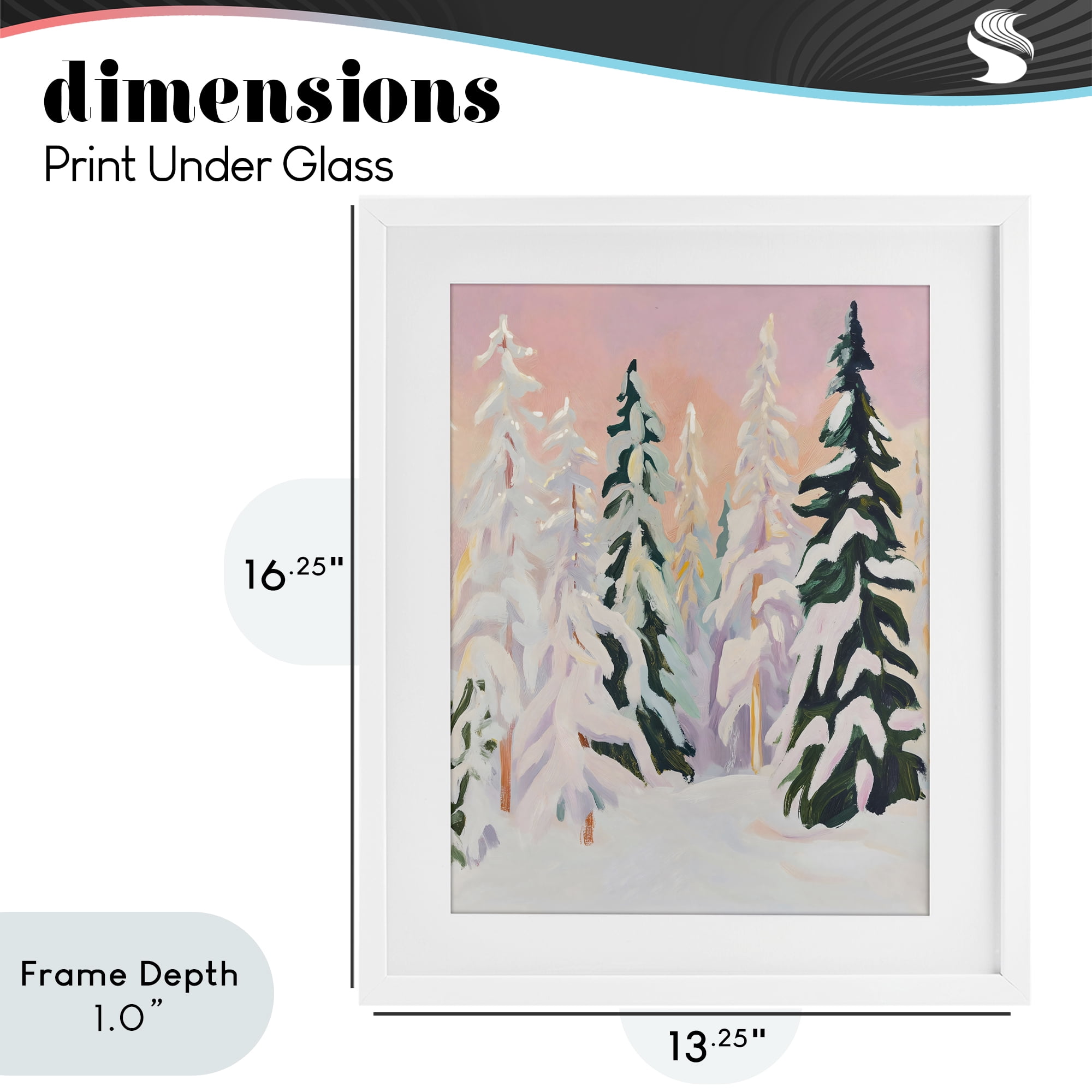 Stupell Industries Peachy Pastel Winter Forest White Framed Print Under Glass, design by The Prints Vibe