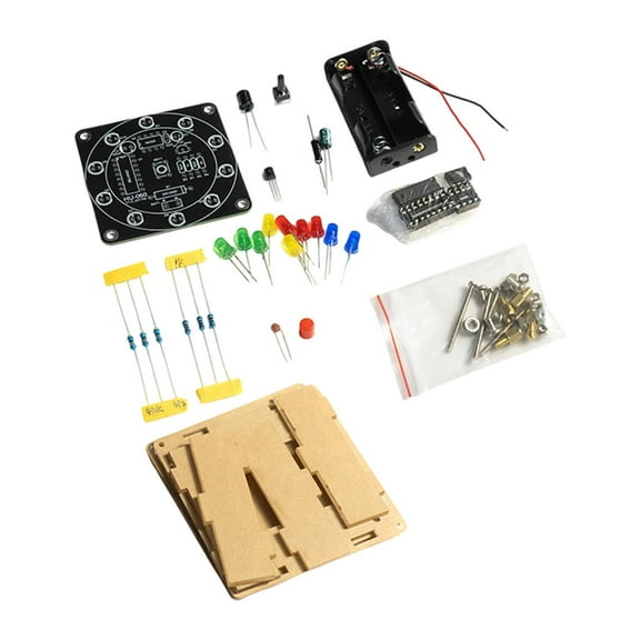 lacooooppia Electronic Turntable DIY Kit Electronics Training Board Learning Creative Practical Soldering Practice Kit for Adults with shell