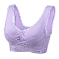 thumbnail image 5 of Sujetador push-up ajustable con borde de encaje y hebilla lateral cruzada frontal sin aro de acero, ropa interior para correr y yoga, 5 of 5