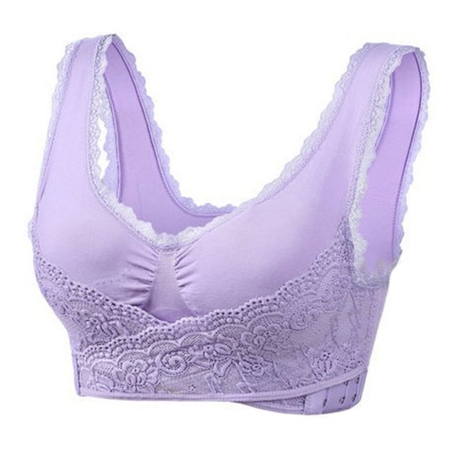 Sujetador push-up ajustable con borde de encaje y hebilla lateral cruzada frontal sin aro de acero, ropa interior para correr y yoga
