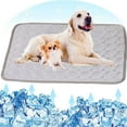 thumbnail image 6 of Viflosae Dog Cooling Mat Summer Cool Mat Sleeping Pad Water Absorption Top Bottom Materials Safe Easy Carry Keep Cool For Pet Kids And Adults.(22x26 in Gray), 6 of 8