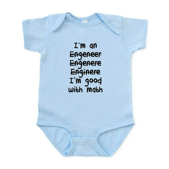 CafePress - I'm An Engineer I'm Good At Math Body Suit - Baby Light Bodysuit, Size Newborn - 24 Months