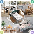 thumbnail image 4 of White Fairy Castle Pattern Rectangle Tablecloth 60"x102",Waterproof Polyester Rectangle Table Cloth, Wipeable Spillproof Polyester Tablecloth for Dining, Camping, Indoor and Outdoor, 4 of 6