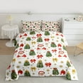 thumbnail image 2 of Feelyou Ribbon Xmas Tree Full Size Comforter Sets, Kawaii Santa Claus Bedding Comforter Set, Dreamy Winter Snowflake Reversible Bedding Sets, Microfiber Bedroom Decor, 3 Pieces, 2 of 8