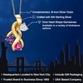 thumbnail image 2 of Gem Stone King 18K Yellow Gold Plated Silver White Moissanite and Purple Amethyst and Pink Created Sapphire Pendant for Women (1.44 Cttw, Gemstone, Heart Shape 5MM, 18 inch Chain), 2 of 6