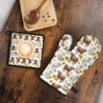 thumbnail image 5 of Highland Cow Sunflower Cow Pattern Kitchen Oven Mitt and Pot Holder Sets 2 Pcs for Baking, Cooking and Grilling, Heat Resistant Up To 392 °F, 5 of 7