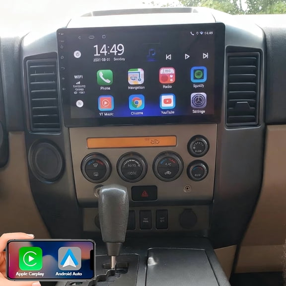 iSpchen Android 13 Double Din Car Radio Stereo for Nissan Armada 2006-2007 with 10 Inch Touchscreen Radio Built-in Wireless Carplay/Android Auto/GPS/Bluetooth/FM/AUX-in/SWC/Backup