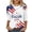 Multicolor, variant on JTZGDY Plus Size 3/4 Length Sleeve Womens Tops Funny American Flag 4th of July Shirts Stars Stripes Patriotic Tshirts Trendy Holiday USA Flag Tunic Blouses Multicolor#04 XXXL