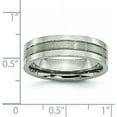 thumbnail image 6 of Chisel Titanium Brushed and Polished 6.2mm Grooved Band - Ring Size 13.5, 6 of 8