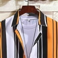 thumbnail image 4 of Playeras Casuales Para Hombre Camisa Informal De Verano A Rayas Estampada De Manga Corta Con Cuello Vuelto, 4 of 5