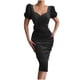 thumbnail image 1 of Moda mujer Casual Sexy cuello en V sólido manga corta verano cinturón vestido de fiesta Fridja  nalpqowj28704, 1 of 9