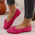 thumbnail image 5 of Women Knotted Bow Ballet Flats, Soft Textured Round Toe Slip‑on Casual Flat Shoes, Comfort Walking Footwear, 5 of 9