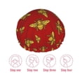 thumbnail image 6 of KLL Hohey Bee Golden Pattern Shower Cap & Bath Cap for Women,Reversible Oversized Waterproof Shower Caps for all Hair Lengths,Elastic Reusable Bathing Hair Cap, 6 of 7