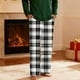 thumbnail image 4 of Pantalones de pijama largos para hombre, informales, con estampado a cuadros, holgados, deportivos, elásticos, rectos, vintage, con bolsillos, 4 of 9