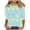C#Multicolor, variant on Womens Easter Shirt 3/4 Sleeve Round Neck Tees Casual Loose Fit Blouse Cute Bunny Print Shirts Trendy Spring Outfits 2026