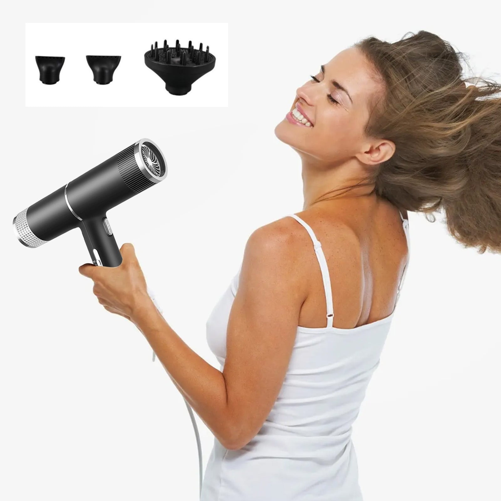 Gnobogi Hair Dryer, Lightweight Travel Blow Dryer For Normal And Curly