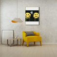 thumbnail image 3 of FANNA Sad Face Smiley Face Silk Screen with Gold Border Decorative Art 12x16in/16x20in Canvas Print for Living Room Bedroom Office Wall Decor 16x20in, 3 of 4