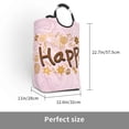thumbnail image 3 of XMXY Khaki Happy Doodle Rectangular Laundry Basket Organizer , Collapsible Folding Tall Clothes Hampers For Laundry With Handles, 3 of 6