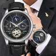 thumbnail image 2 of Reloj LIGE Reloj automático mecánico de tourbillon para hombre plateado, 2 of 5