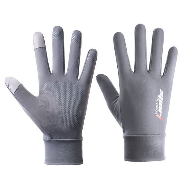 Guantes de dos dedos Dew para hombre, de seda helada, finos, con protección solar, antideslizantes, de medio dedo, para mujer