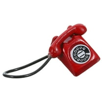 PBPBOX Toy Telephone Mini Retro Telephone Iron Red 1Pcs Roleplaying Imaginative Play