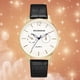 thumbnail image 3 of Reloj de pulsera de cuarzo con esfera redonda de cuero de PU, estilo informal y de negocios, reloj de moda dorado para hombres, 3 of 3