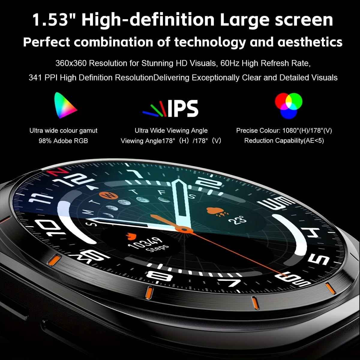 General 2025 New Smart Watch with Built-in Earphones, 1.53" HD Screen, Wireless Call, NFC, HiFi Sound, 400mAh Battery, 100+ Sports Modes, 2-in-1 Music Watch