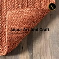 thumbnail image 4 of Jaipur Art And Craft Jute Carpet Rectangle Hand Braided Reversible Orange Area Rug (12x18 Sq ft), 4 of 6