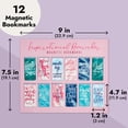 thumbnail image 5 of 12 Pack Magnetic Bookmarks for Women - Inspirational Book Markers for Reading, Book Accessories (Marble), 5 of 10
