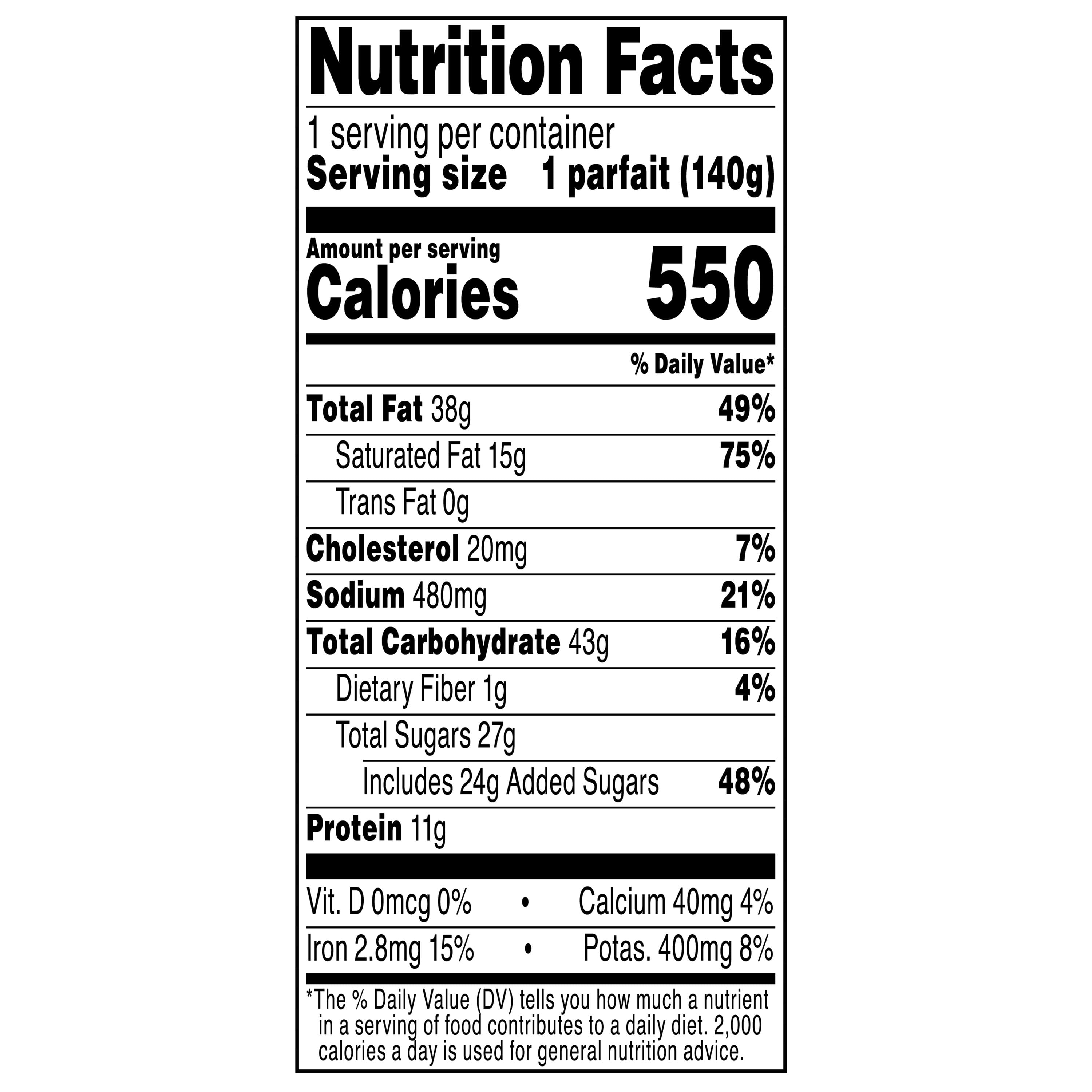Marketside Peanut Butter & Chocolate Parfait Cup, 4.9 oz (Refrigerated) Thawed