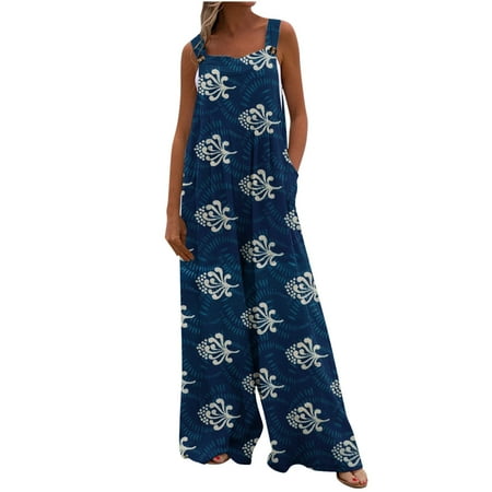 

Xihbxyly Jumpsuits for Women 2023 Summer Casual Maternity Overalls Boho Comfy Cotton Linen Jumpsuit Baggy Button Bib Loose Overalls Plus Size Pants Maxi Pockets Rompers Summer Clearance #1