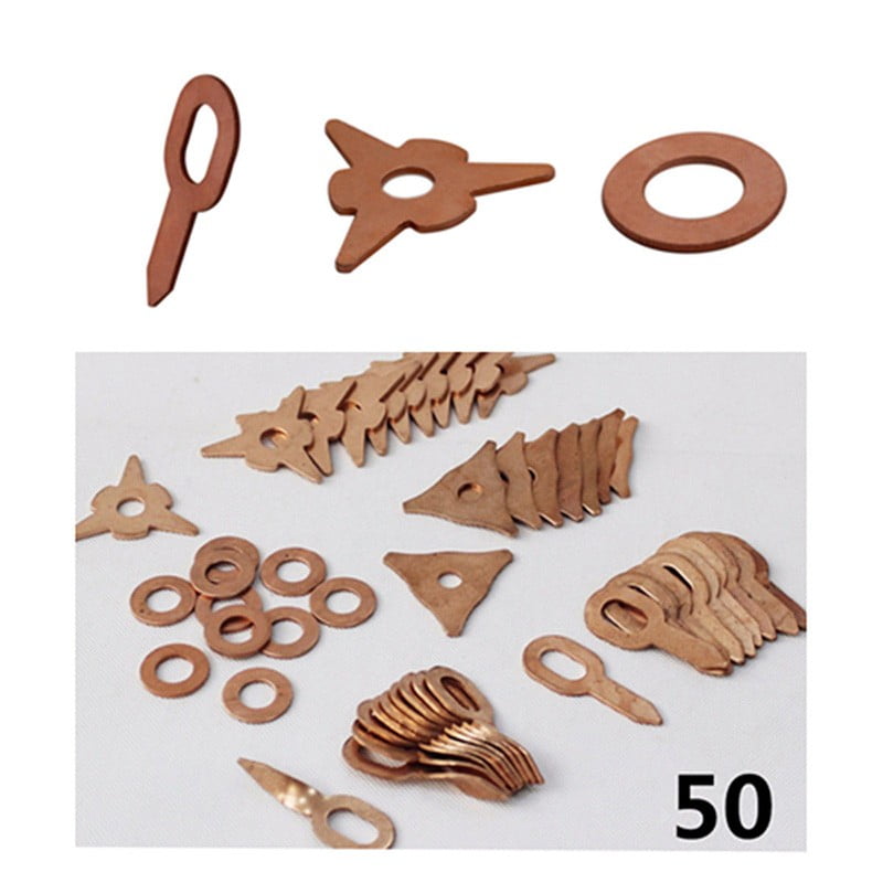 STORY 50Pcs Mixed Pulling Pads Washer Kits Copper Plated Steel Welding Consumables Accessories Fit for Spotter Welder Automobile Goods 