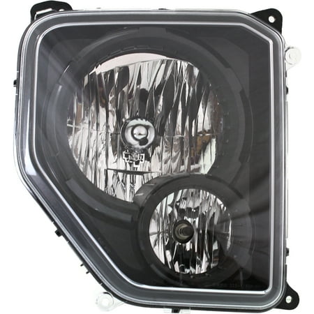 New Passenger Side Headlight for 2010-2012 Jeep Liberty Clear Lens Black