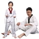 thumbnail image 3 of Uniformes de entrenamiento de Taekwondo bordados impresos de manga larga a rayas de algodón de manga corta para niños y adultos uniformes de entrenamiento de otoño e invierno, 3 of 3