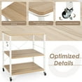 thumbnail image 2 of Costway 3-Tier Kitchen Baker's Rack Microwave Oven Storage Cart w/ Hooks Beige, 2 of 10