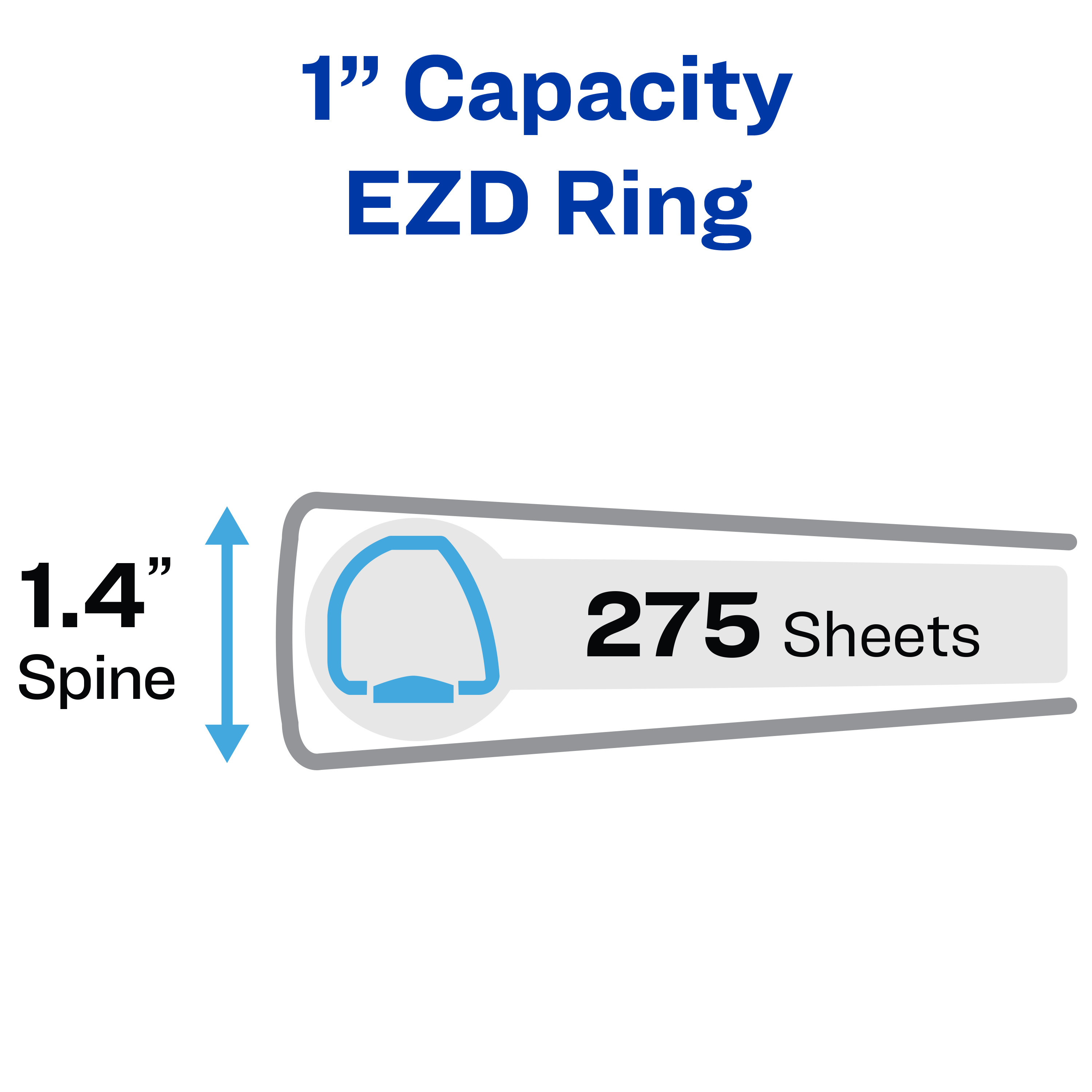 Avery Heavy Duty Binder, 1" One-Touch EZD Rings, 275-Sheet Capacity, DuraHinge, Green (79789) - image 3 of 8