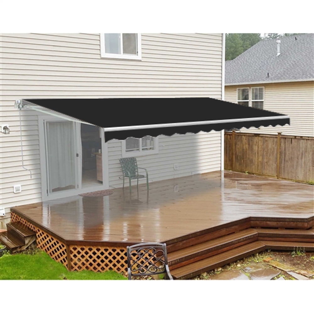 ALEKO 13'x10' Motorized Retractable Patio Awning, Black Color Walmart