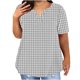thumbnail image 1 of Camisetas Casuales de las Mujeres Largo Casual Impreso Cuello Redondo Suelto Top, Camiseta de Verano de Manga Corta, 1 of 5