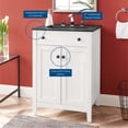 thumbnail image 4 of Sink Vanity Cabinet, Wood, White Black, Modern Contemporary Urban Design, Hotel Bedroom Bathroom Master Suite Guest, 4 of 10