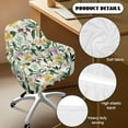 thumbnail image 6 of FOR U DESIGNS Daisy Lavender Pattern Dining Chair Cover Anti-Slip Swivel Armchair Accent Slipcover Mid Back Wide Seat Accent Chairs Covers for Computer Vanity Chairs, 6 of 8