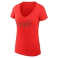 thumbnail image 2 of Women's G-III 4Her by Carl Banks Red Tampa Bay Buccaneers Dot Print V-Neck Fitted T-Shirt, 2 of 3