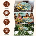 thumbnail image 6 of Sunflower Lemon Round Tablecloth 45-54 Inch Round Fitted Table Cloth with Elastic Edge, Watercolor Summer Lake Aqua Sea Waterproof Table Cover Protector for Outdoor Picnic Party Dining, 6 of 6
