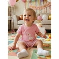 thumbnail image 3 of BemeyourBBs Baby Girl 1st First Birthday Outfit 1 Years Old Birthday Summer Clothes Number Goose Embroidery Short Sleeve T-shirt and Striped Shorts Set Toddler Girls Summer Goose Outfit, 3 of 9