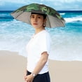 thumbnail image 2 of Pebbuoy Umbrella Hat with Elastic Headband Waterproof Head Umbrella Hat Portable Hands-Free Folding Cap Fishing Hiking Sunshade Hat for Adult Kids Women Men, 2 of 7