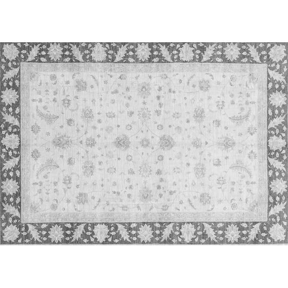 Ahgly Company Indoor Rectangle Abstract Gray Modern Area Rugs, 5' x 7'