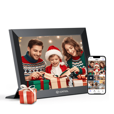 VEAT00L WiFi Digital Picture Frame 10.1 Inch,1280*800 IPS Touch Screen Digital Photo Frame with 32GB Memory, Auto-Rotate, Wall Mountable, Instantly Send Photos or Videos from Anywhere via Uhale App