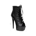 thumbnail image 2 of ELLIE 609-REVERSE Women's 6" Heel Lace Up Side Zipper Peep Toe Ankle Bootie, 2 of 3